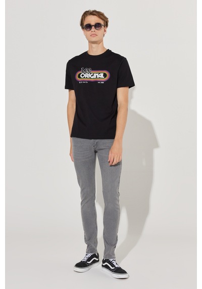 Lee Malone Skinny Fit Dar Kesim Normal Bel Gri Esnek Jean Kot Pantolon Grey Worn