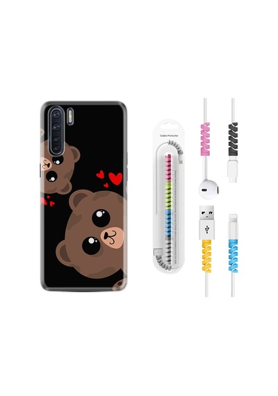 Oppo A91 Kılıf Kablo Koruyuculu Love Animals 1780