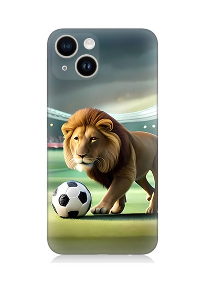 Apple Uyumlu  iPhone 13 Mini Silikon Kılıf Gol Atan Aslan