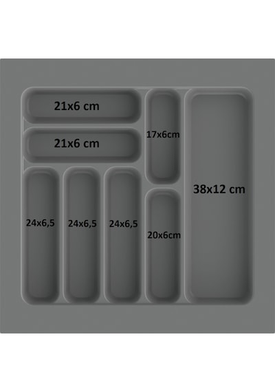 Çekmece Içi Kaşıklık Ve Kepçelik Düzenleyici 2'li Takım 49x49 Cm 43x40 Cm Kadar Kesilebilir Grı