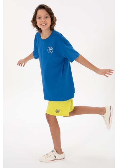 U.S. Polo Assn. Erkek Çocuk Kobalt Oversize Bisikelt Yaka Tişört 50298981-VR077