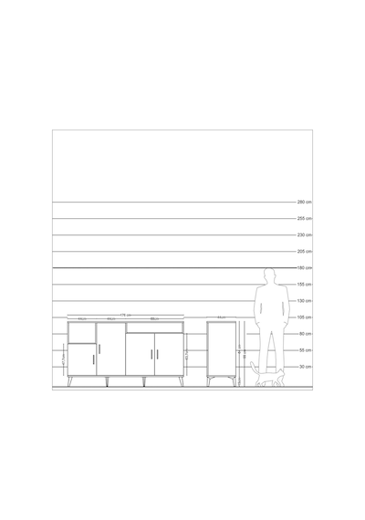 Hyperion Konsol 5 Raflı 4 Kapaklı 176x44x99 Antrasit-antrasit Antrasit-antrasit