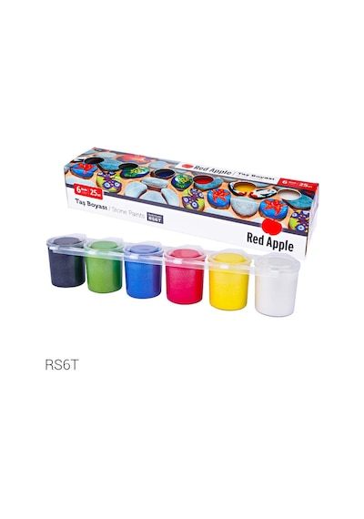 Red Apple 6 Renk Metalik Taş Boyası 6x25ml
