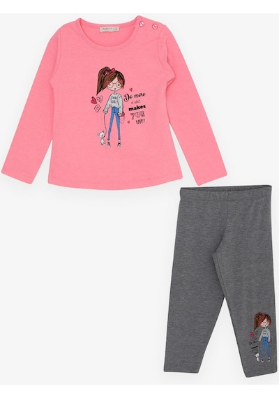 Breeze Kız Çocuktaytlı Takım Dostluk Temalı Kız Temalı 1.5-5 Yaş, Neon Pembe-neon Pembe