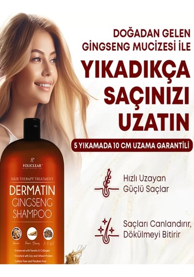 Hubrendy Sh Policlear Dermatin Gingseng Şampuan 3 Adet