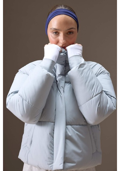 Defacto Su İtici Regular Fit Dik Yaka Reglan Kol Kışlık Şişme Mont A1550AX23AU Gri