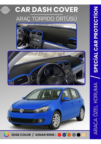 Volkswagen Golf 6 2008-2012 Torpido Örtüsü Ön Göğüs Koruma Tam Uyum Uv Koruma - 918 Stiloto