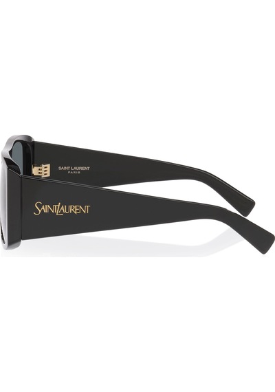 Sl832 001 57 Unisex Geometrik Siyah Kemik Güneş Gözlüğü Siyah