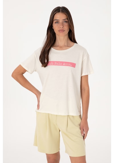 U.S. Polo Assn. Kadın Krem Bisiklet Yaka Tişört 50299669-VR071