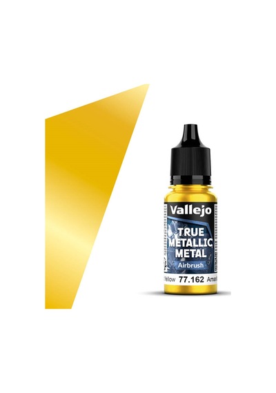 Vallejo 77162 18 Ml. Radiant Yellow, Airbrush, True Metallic Metal Tmm Serisi Model Boyası Renkli