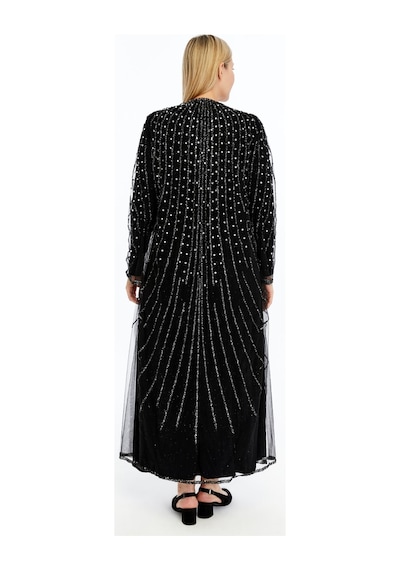 Modabanuda Betül 2'li Takım Taşlı Abaya Siyah