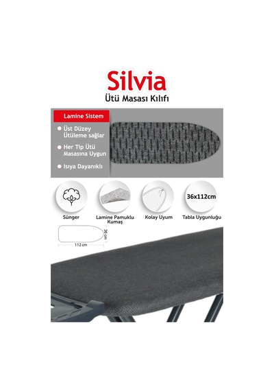 Perilla Silvia Ütü Masası Antrasit Kılıfı