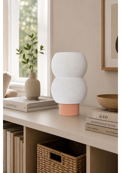 Nido Dekoratif Masa Lambası, E14 Led Uyumlu Modern Abajur Bej Çok Renkli