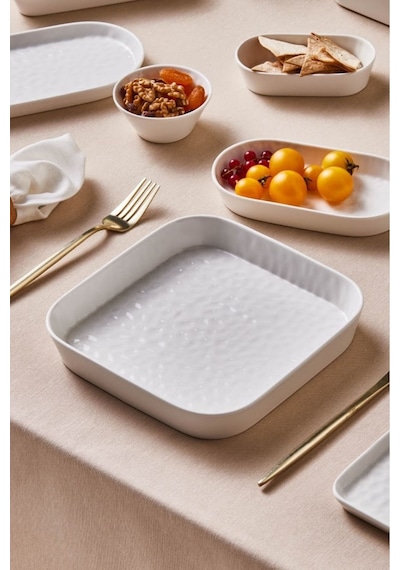 Karaca x Refika Bembeyaz Çukur Tabak 21 Cm