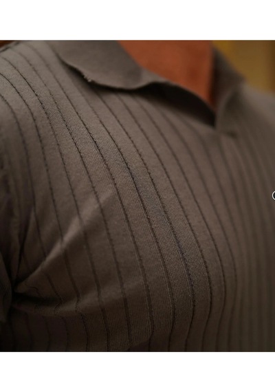 Erkek Fitilli Polo Yaka Triko T-shirt Antrasit