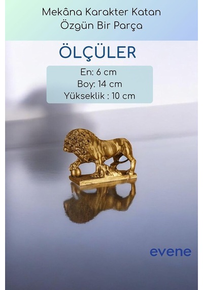 Dekoratif Obje Biblo Aslan Heykel Altın Eskitme Model 61, Ebiblomodel61 Diğer