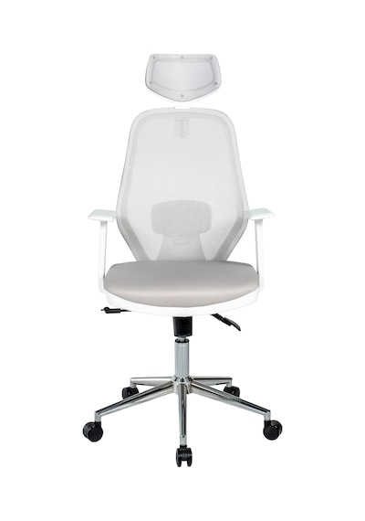 Ofisbazaar Dali Beyaz Fileli Yönetici Koltuğu Ergonomik Başlıklı Ofis Koltuğu Gri Gri