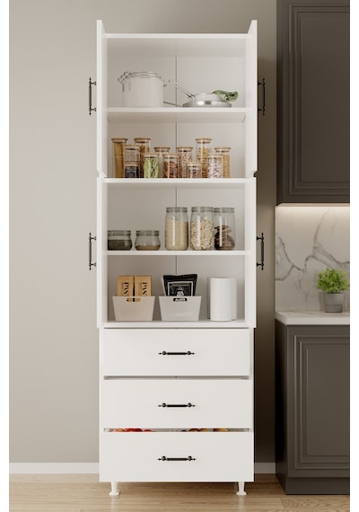 Aeka Ae-3020 Irmak 4 Kapaklı Çok Amaçlı Dolap 3 Çekmeceli Raflı Mutfak Kiler Banyo 195x63x35 Çok Amaçlı Dolap Beyaz Aeka Ae-3020 Irmak 4 Kapaklı Çok Amaçlı Dolap 3 Çekmeceli Raflı Mutfak Kiler Banyo 195x63x35 Çok Amaçlı Dolap Beyaz