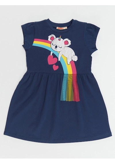 Denokids Koala Kız Elbise Lacivert