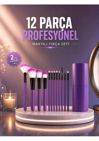 12 Li Profesyonel Makyaj Fırça Seti Ultra Yumuşak Sentetik Kıllı 43169750