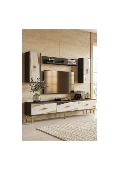Tvr1813atg Elips Tv Ünitesi Takımı Antrasit-traverten-gold 180cm Antrasit - Traverten - Altın Tvr1813atg Elips Tv Ünitesi Takımı Antrasit-traverten-gold 180cm Antrasit - Traverten - Altın