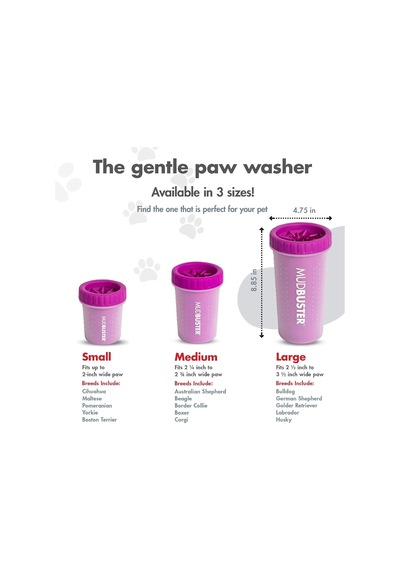 Mudbuster Taşınabilir Köpek Pençe Yıkayıcı/pençe Temizleyici, Büyük, Fuşya
