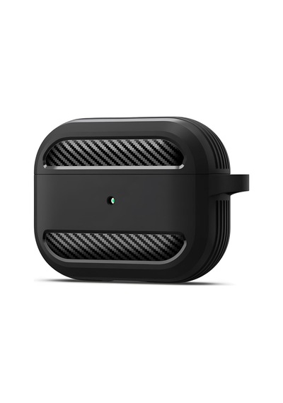Airpods Pro 1.nesil İçin Fiber Karbon Görünümlü Airpods Pro 1 Silikon Kılıf Siyah