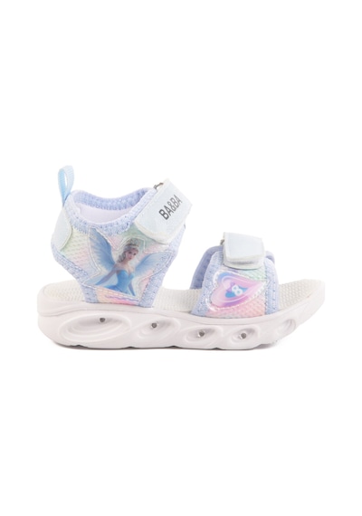 Mavi Cırtlı Işıklı Kız Bebek Sandalet 018129 B Mavi