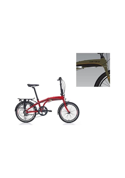 Carraro Flexı 108 Katlanır Bisiklet 285h V 20 Jant 8 Vites Mat Haki Siyah Turuncu Çok Renkli
