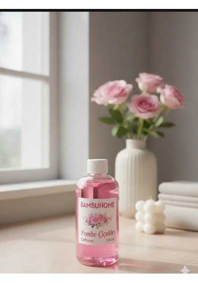 Bambuhome Dıffuser Çubuklu Kokular İçin Yedek Pembe Çiçekler 250 Ml Taze Bahar Çiçekleri