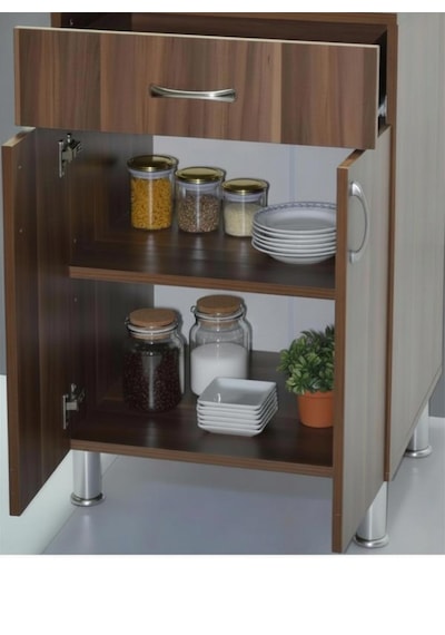 Peak Dizayn 60x58x85 Cm Set Altı Ocak Dolabı 1 Çekmeceli Mutfak Dolabı Ankastre Ocak Alt Modülü Çok Amaçlı Depolama Dolabı Ceviz Peak Dizayn 60x58x85 Cm Set Altı Ocak Dolabı 1 Çekmeceli Mutfak Dolabı Ankastre Ocak Alt Modülü Çok Amaçlı Depolama Dolabı Ceviz