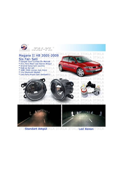 Renault Megane HB 2004-2008 Beyaz Led Xenon Sis Farı Seti