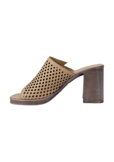 Albishoes Albini 26y1101026 Hakiki Deri Topuklu Kadın Terlik Bej