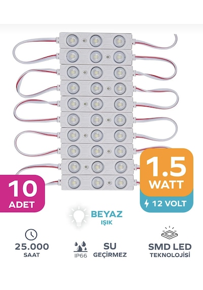 Point 3 Ledli Parmak Led Modül 1.5w 2835 Smd Mercekli 12v-10 Adet Beyaz Point 3 Ledli Parmak Led Modül 1.5w 2835 Smd Mercekli 12v-10 Adet Beyaz