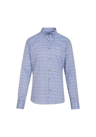 Hatemoğlu Mavi Desenli Modern Fit Pamuklu Gömlek Mavi Lacivert Mavi - Lacivert Hatemoğlu Mavi Desenli Modern Fit Pamuklu Gömlek Mavi Lacivert Mavi - Lacivert