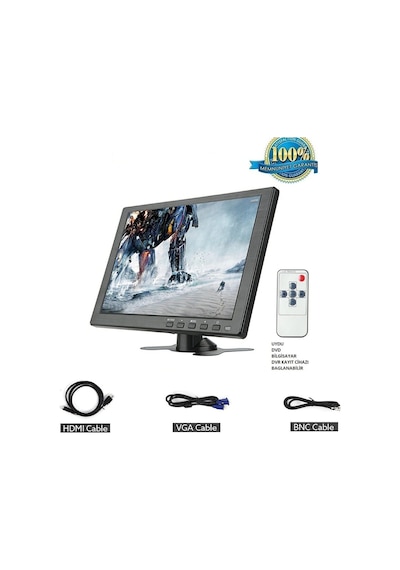 HD Araç ve Tv Lcd Monitör Hdmı Vga Girişli 10 Inç