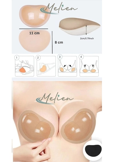 Ten Silikon Yapışkanlı Abiye Gelinlik Elbise Mayo Göğüs Kaldırıcı Push Up Dolgulu Sütyen Pedi