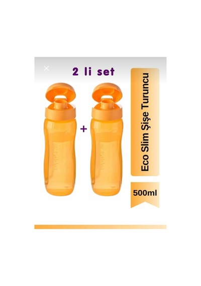 İnce Slim Şişe 500ml Turuncu Turuncu