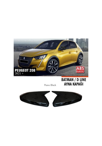 Peugeot 208 Yarasa Batman Ayna Kapağı Piano Black 2021+