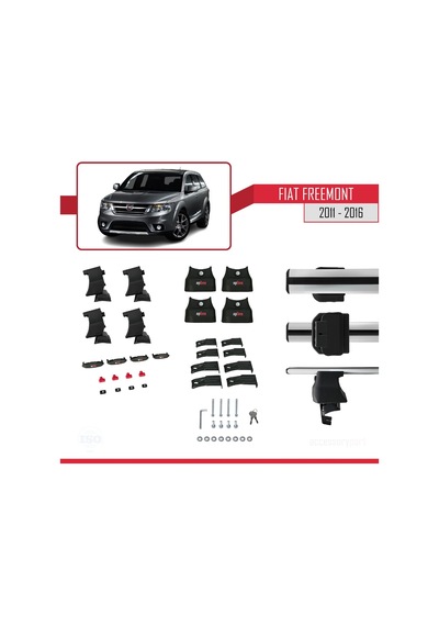 Fiat Freemont 2011-2016 Arası İle Uyumlu Ace-4 Ara Atkı Tavan Barı Gri