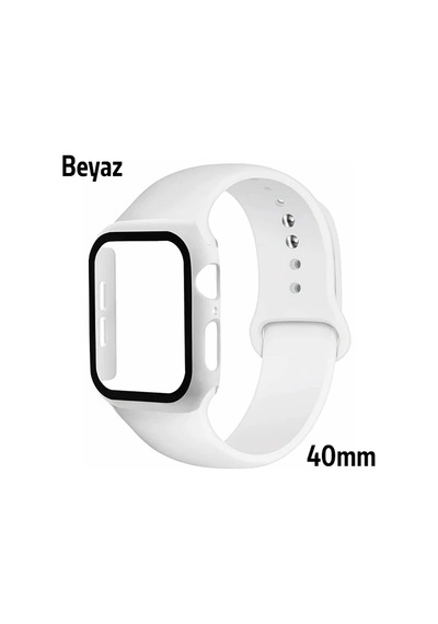 Ally Apple, Uyumlu Watch 4-5-6 40mm Silikon Kordon Kayış Ve Ekran Koruyucu Kılıf- 5775