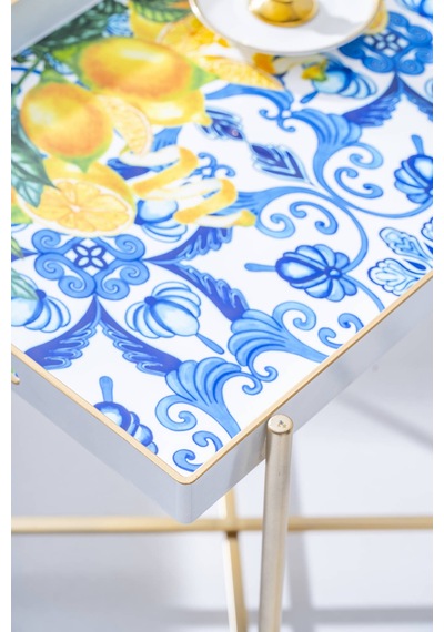 Acar Lucille Çıkarılabilir Tepsili Sehpa - 50 Cm Renkli