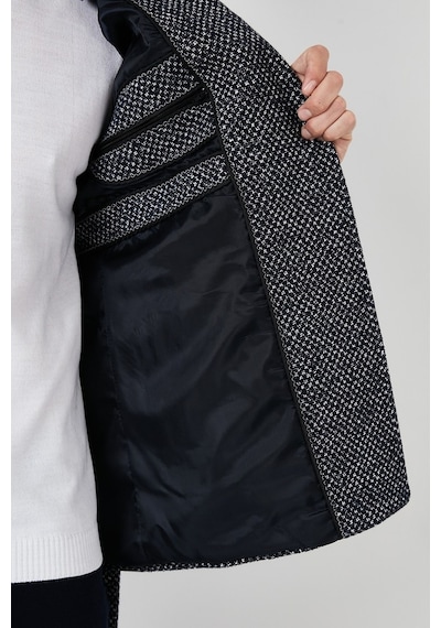 Buratti Slim Fit Cepli Pamuklu Kaşe Erkek Kaban 5841015 Lacivert Noktalı