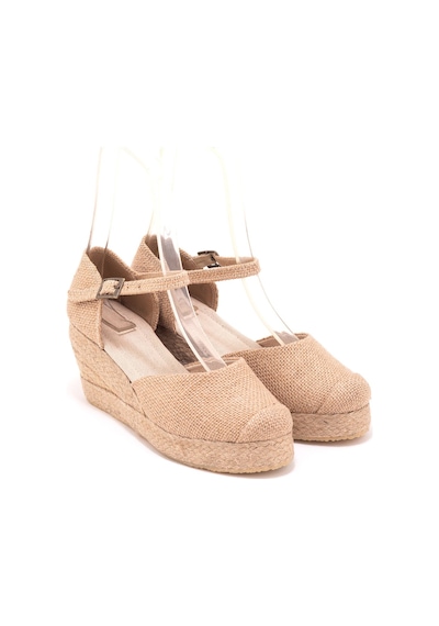Star Tombis Gerçek Elişi Burnu Hasır Platformlu Dolgu Topuk Keten Hasır Espadril Handmade Hasır