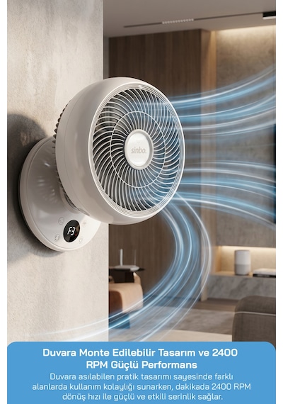 Sinbo Sf-7702 Masaüstü Vantilatör Fan Beyaz