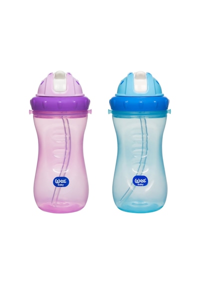 Wee Baby Renkli Pipetli Bardak 340ml Mavi