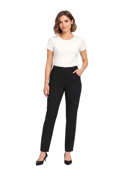 Lili Woman Kadın Kemer Detaylı Dar Paça Kumaş Pantolon Siyah Lw.gk-pnt004sy