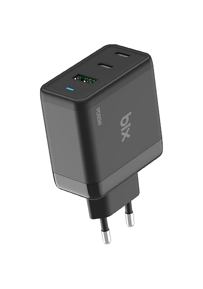 Bix 65W USB Type-C QC 4.0 PD GaN 3 Portlu Hızlı Şarj Cihazı