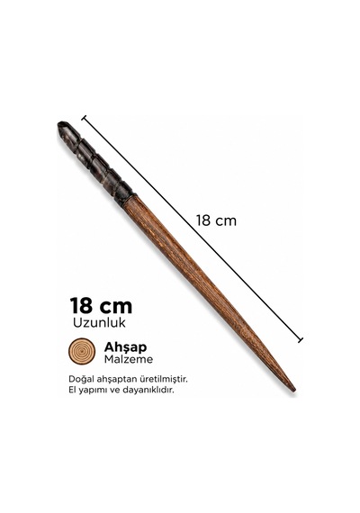 Kadınlar İçin El Yapımı Ahşap Saç Çubuğu 18 Cm Japon Stil Topuz Tokası Doğal Çok Renkli