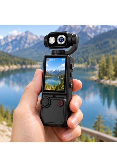 4k Ultra Hd Dijital Kamera 180 Dönen Lens Taşınabilir Video Fotoğraf Kamera 32gb Hafıza Kartı Hediyeli